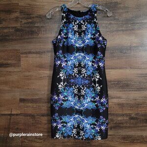 Cache Floral Beaded Bodycon Dress 6 Scuba knit Ethereal Dark Coquette Whimsy